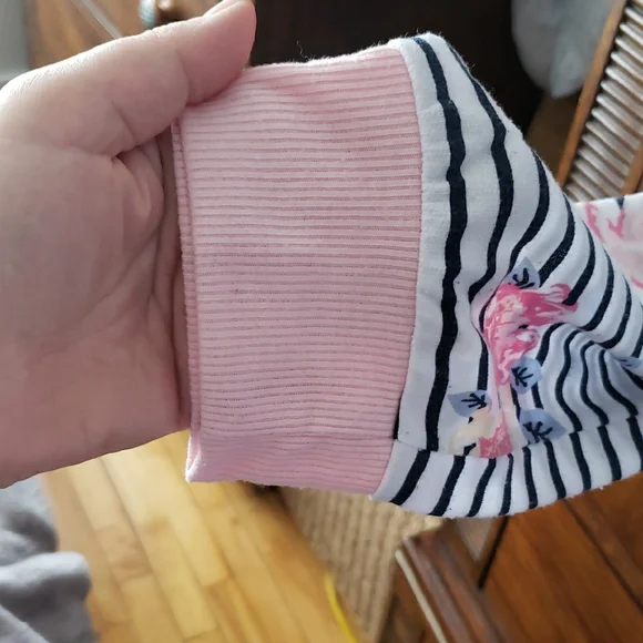 Carisma Women's Striped Pajama Set with Floral Accents - Picture 4 of 8